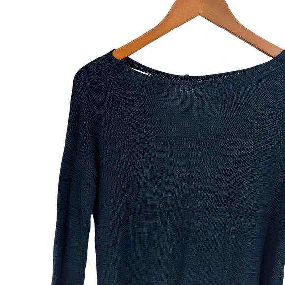 PICO VELA Sweater Bamboo Open Back Art Tunic Blue - Picture 3 of 7